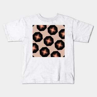 Black Octagons pattern designs Kids T-Shirt